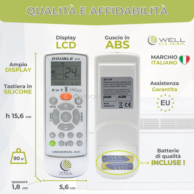 Wellclima WEC-MI1 Telecomando Universale per Condizionatori Mitsubishi