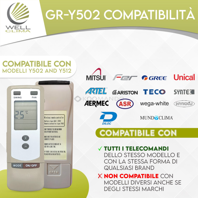 Telecomando Di Ricambio Per Climatizzatore GREE, Modelli YAA1FB, YAA1FBF, YAA1FB1, YAA1FB1F